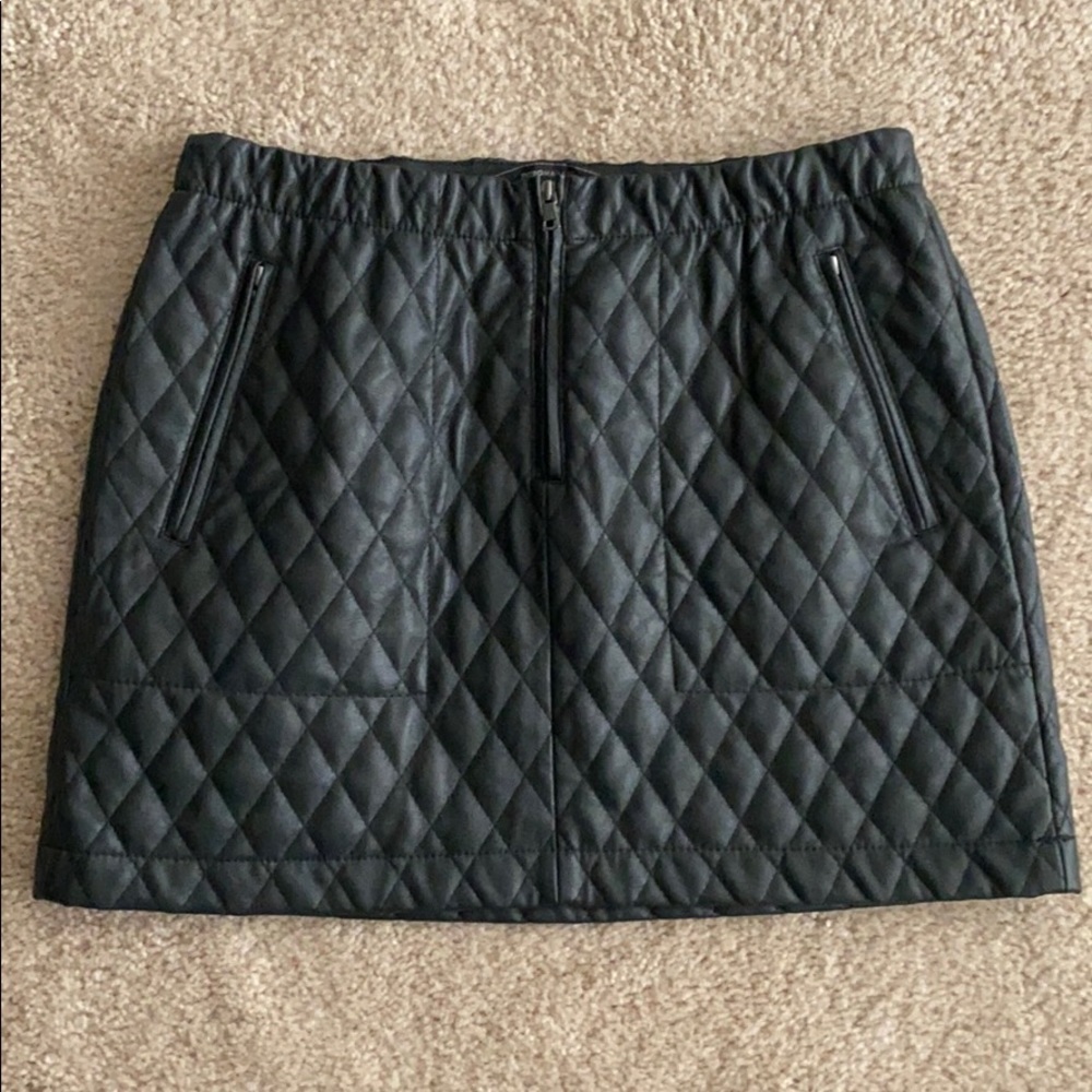 BCBGMAXAZARIA Dotty Quilted Faux-Leather Skirt
